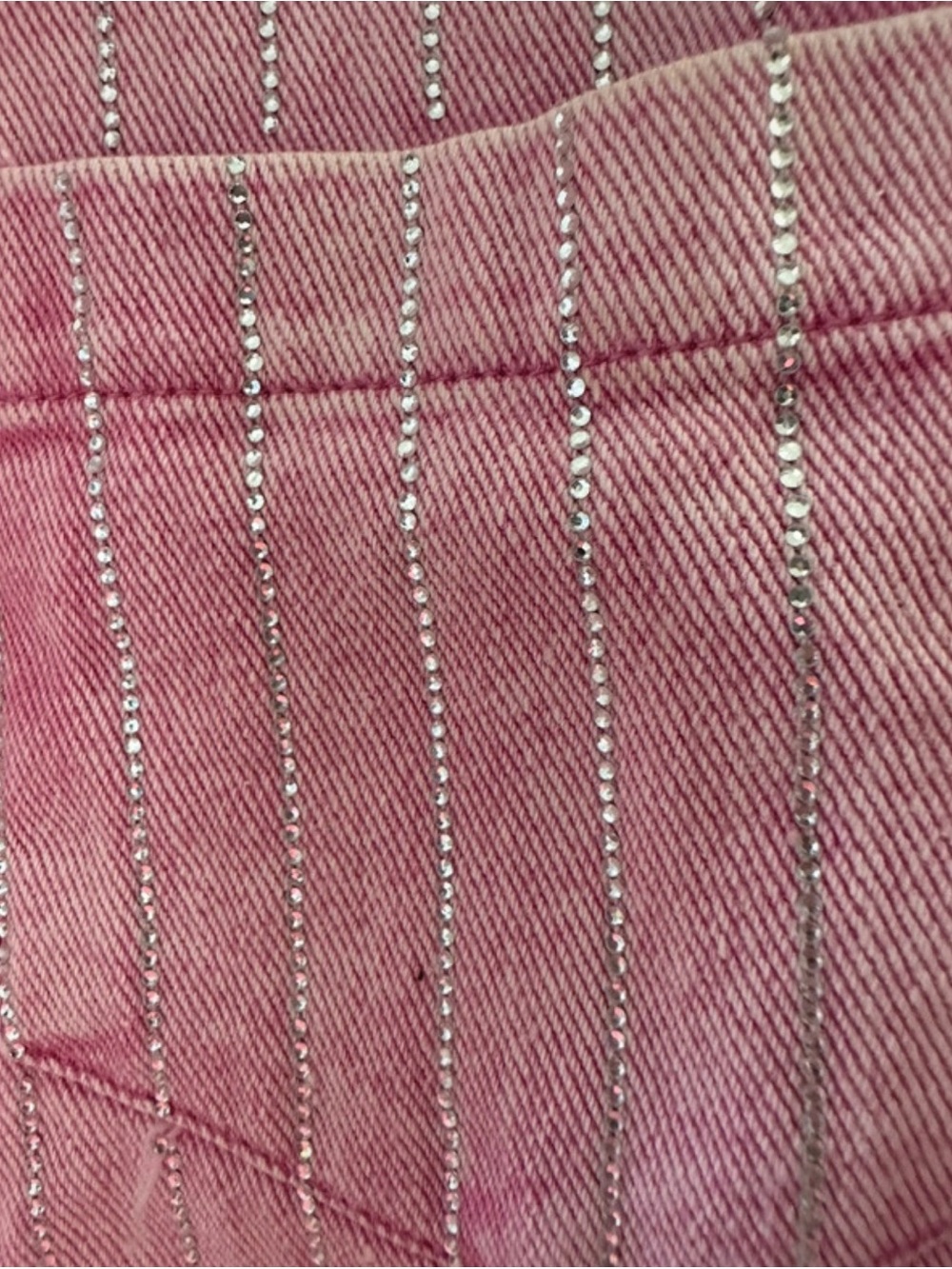 Pink Embellished Rhinestone Denim Jacket - Picture 2 of 7